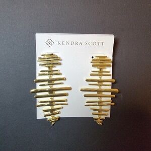 Kendra Scott Rylan Gold Statement Dangle Drop Earrings